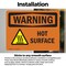 Signmission Hot Surface Sign, 5 in H x 7 in W, Vinyl Decal, Hot Surface With Symbol OS-2PACK-WS-D-57-L-12188 - alternate 2